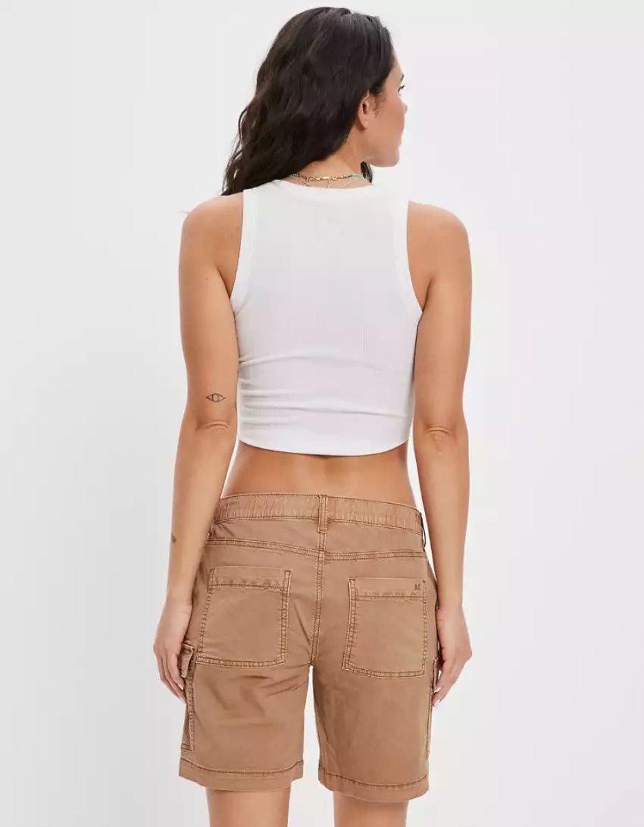 Shorts American Eagle AE Stretch Low-Rise Baggy Cargo Marron Femme | SNM-91774949